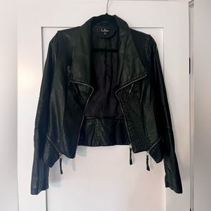 Lulus Black Vegan Leather Jacket- size medium